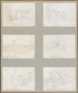 Ages of the Horse: The Foal, The Colt, The Racer, The Hunter, The Post-Horse, Food for the Hounds by Thomas Rowlandson